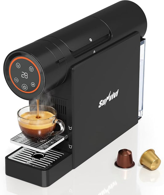 RoyalCraft Espresso Pod Machine for Home, Capsule Coffee Maker for NS Original Pods, 20 Bar Single Serve Mini Pod Maker with 22oz Removable Water Tank, Adjustable Cup Tray for Home & Office, Black by Bringyoubetterlife