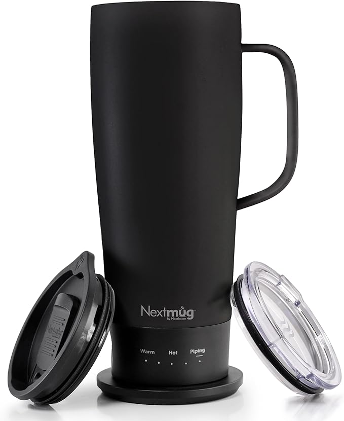 Nextmug Ultra - Temperature-Controlled, Self-Heating Travel Mug | (Black - 24 oz.) – The Biggest Nextmug, No App, Long-Lasting Battery for Work & Study, Great Gift for Coffee Lovers by NextmugbyNextboom