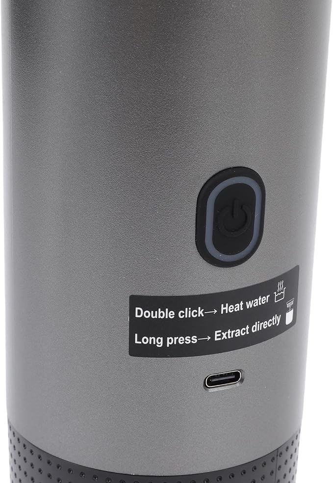 Keenso Portable Capsules Coffee Maker ABS 304 Stainless Steel Portable Coffee Machine 72W 120mL 20 Bar USB C Heated Brewing for Travel Office Camping Ground (Gray) - Image 7
