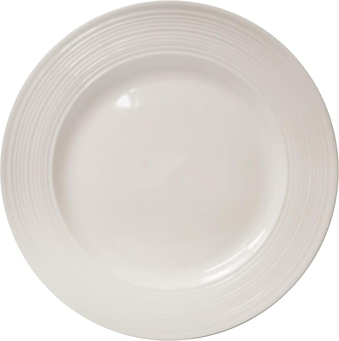 TTU Tabletops Gallery Embossed Bone White Porcelain Round Dinnerware Collection- Chip Resistant Scratch Resistant, Contempo 12 Piece Dinnerware Set (Dinner Plate, Salad Plate, Cereal Bowl) - Image 8