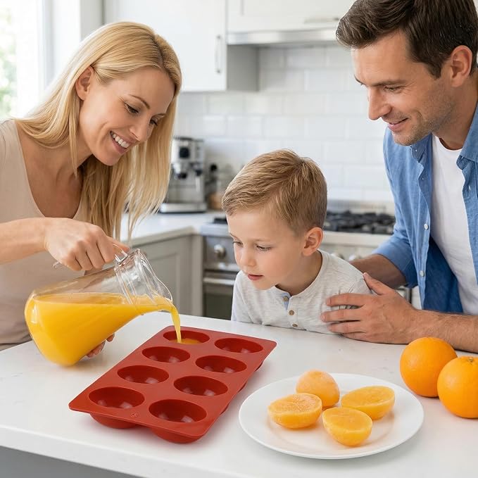 3Pack Silicone Egg Molds 8 Cavity Easter Silicone Candy Mold 3D Egg-Shaped Silicone Baking Mold for Chocolate, Jello, Mini Cakes, DIY Desserts, Candy, Ice, Pudding, Baking (3, Brick Red) - Image 6