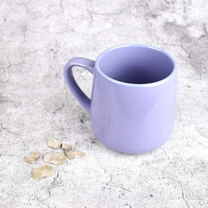 Bosmarlin Glossy Ceramic Coffee Mugs Set of 2, Tea Cup for Office and Home, 18 oz, Suitable for Dishwasher and Microwave(Purple, 2) - Image 2