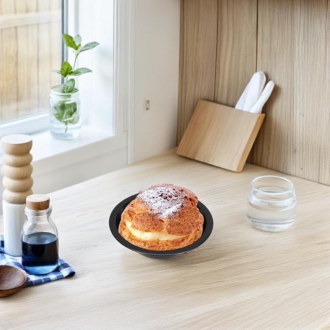 HANABASS 4pcs Mini Tart Pans round Nonstick Small Pie Dish Carbon Steel Baking Plates High Temperature Resistant for Oven Individual Servings - Image 6