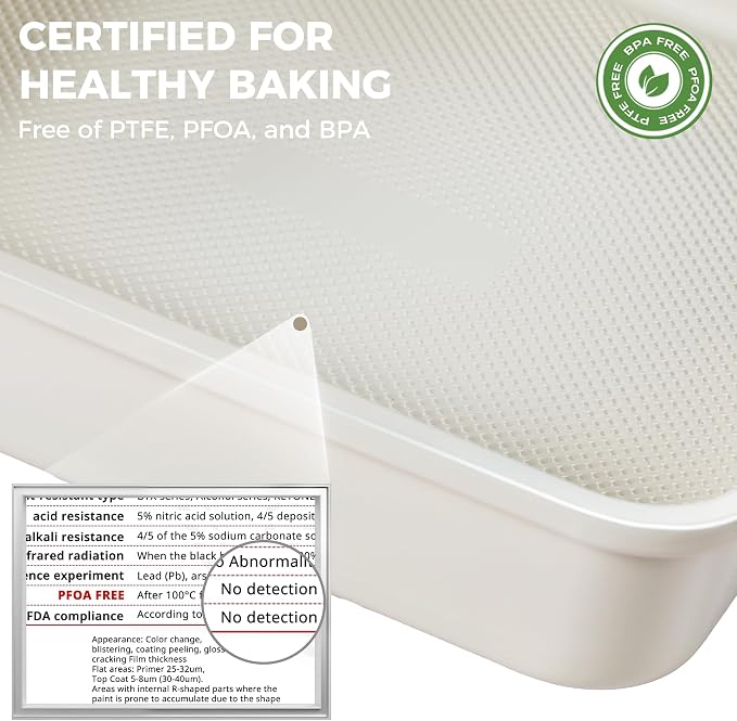 Ceramic 9x9 Baking Pan 2 Pack, Square Cake Pan with Diamond Texture, Aluminized Steel Nonstick Square Baking Pan for Brownies, Cream - Image 3