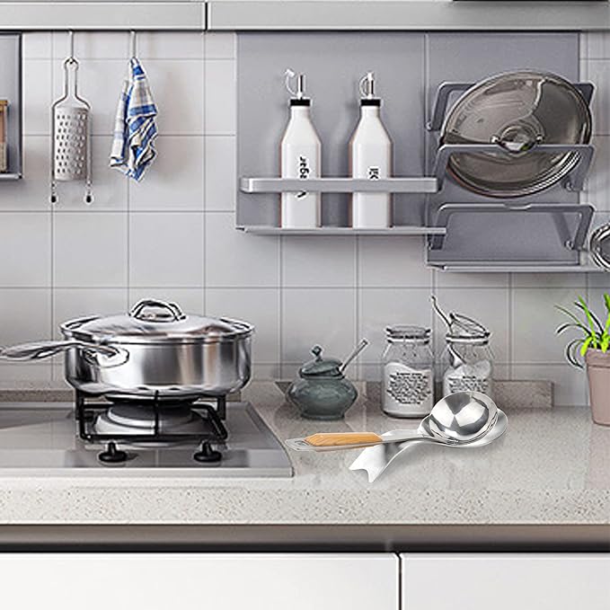Stainless Steel Spoon Rest, Spatula Ladle Holder, Stainless Steel Utensil Spoon Rest Holder, Brushed Finish, Dishwasher Safe 3.8 x 9.4 Inch (Fish Shape Silver Color 1PC) - Image 3