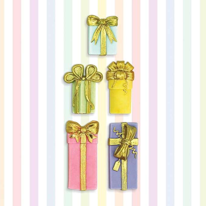 Bells Fondant Silicone Mold, Christmas Gift Box Chocolate Mold for Cake Decoration Cupcake Topper Candy Cookie Dessert Sugar Craft Gum Paste Polymer Clay Resin