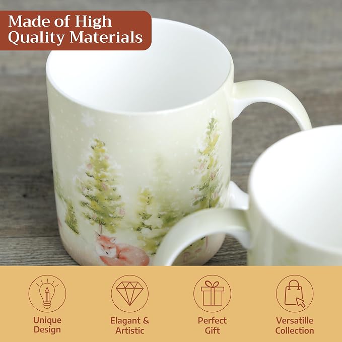 Maison d' Hermine Coffee Mug with Handles Tea Cups (12 Ounce, Pack of 1) | Fine Bone China Coffee Mugs for Hot Beverages Cappuccino Latte Home Restaurant Spring Summer -Winter Morning - Veluwezoom - Image 3