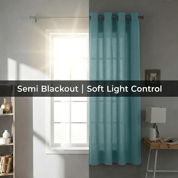Urban Villa Cotton Grommet Curtains 52x96 (2 Panels) Aqua - Image 6