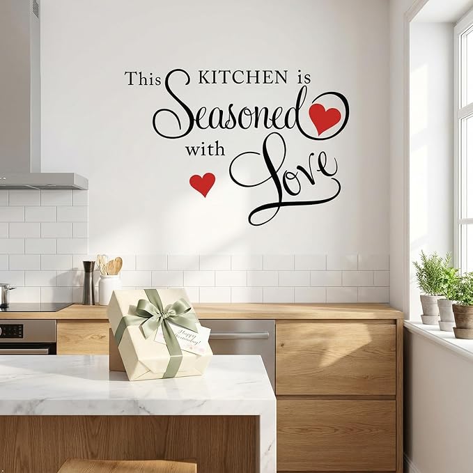 Picniva This Kitchen is Seasoned with Love Wall Decal - 15 x 22 Inch Black Vinyl Quote Sticker for Dining Room, Restaurant, and Farmhouse Decor - Image 5