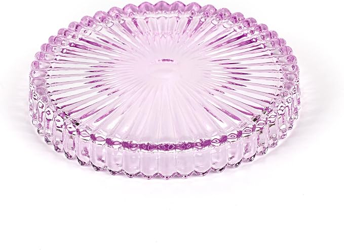Modern Clear Coaster Set of 5- Glass Coasters for Drinks, Clear Purple | Crystal Coasters Round Cup Mat Coffee Table Decor for Office, Kitchen, Bar, Dining Room, Living Room, Patio - Image 7