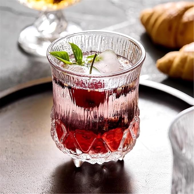 drinking glassware Bark Pattern Embossed Drinking Glasses Glass Cup(Large) - Image 5
