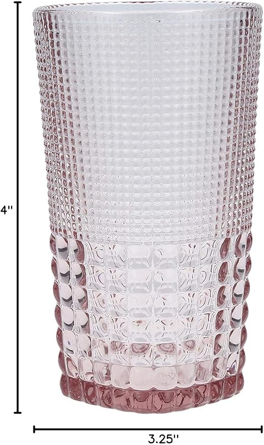 Fortessa Malcolm Double Old Fashioned Old Fashioned Cocktail Glass 6 Pack,11.5-Ounce, Pink - Image 6