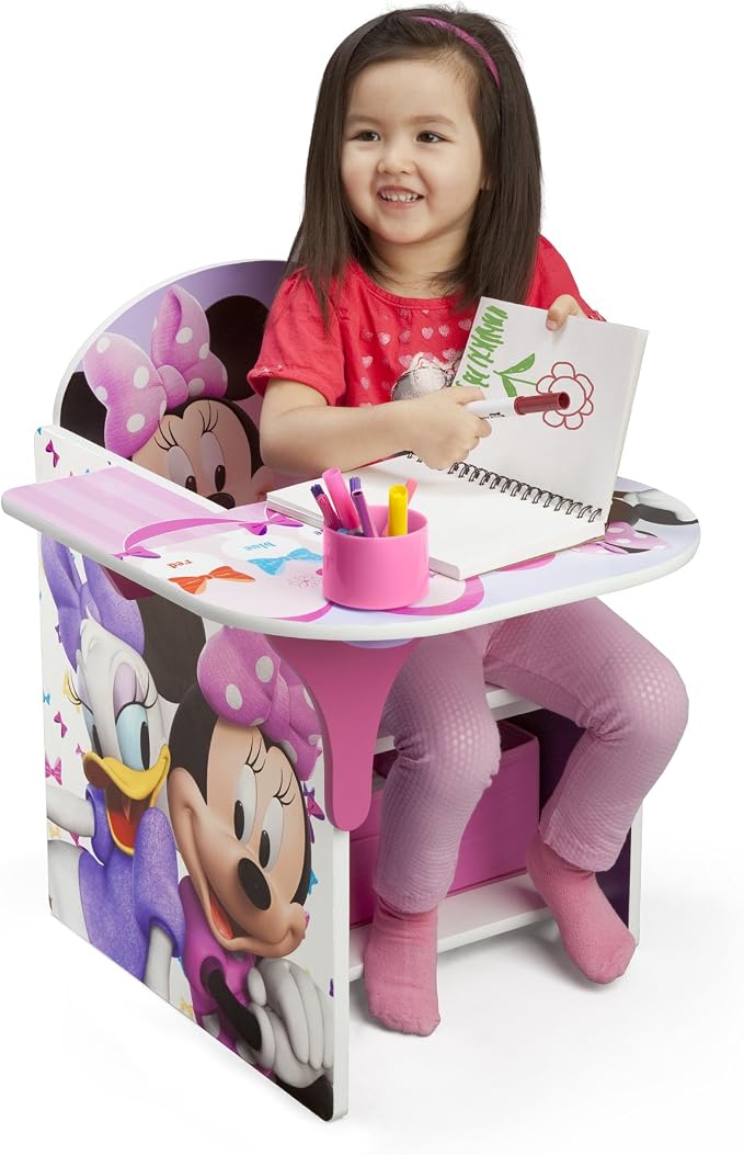 Delta Children Chair Desk With Storage Bin, Disney Minnie Mouse - Image 4