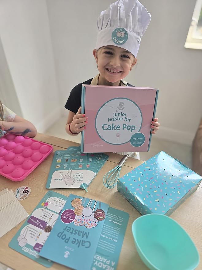 Tovla Jr. Ultimate Cake Pop-Making Kit for Kids – Fun DIY Baking Kit, STEM Activity for Ages 4+, Visual Learning Cake Pop Molds & Tools Set, Great Gift for Young Chefs