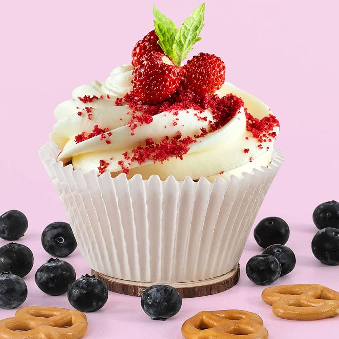 Caperci White Jumbo Muffin Cupcake Liners - 150pcs Large Baking Cups, Odorless, Food Safe Grease-Proof Cupcake Wrappers Papers - Image 3