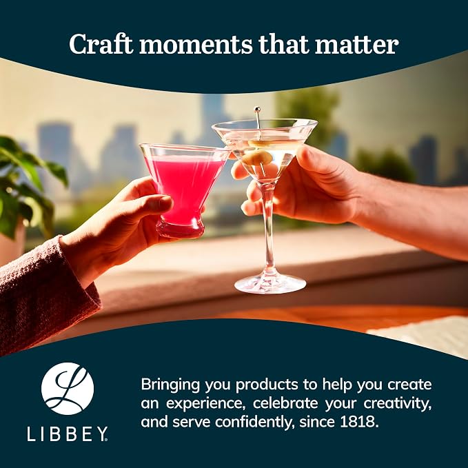 Libbey Cosmopolitan Stemless Martini Glasses Set of 12, Cocktail Cups | 8.25 oz Capacity for Cocktails, Appetizers, Desserts, and More with Stemless Design and Dishwasher-Safe Cleanup - Image 7