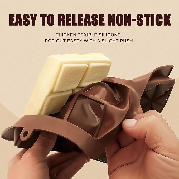 2 Pack Deep Chocolate Bar Molds, Silicone Dubai Chocolate Bar Mold, Candy Bar Mold for Stuffed Bar with Scraper