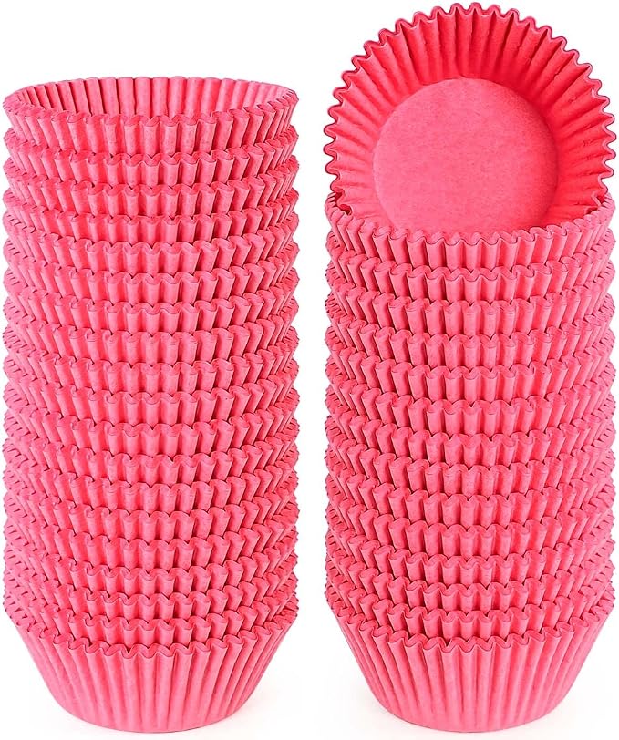 Caperci Standard Pink Cupcake Muffin Liners 500-Count, No Smell, Food Grade & Grease-Proof Paper Baking Cups (Pink) by Caperci