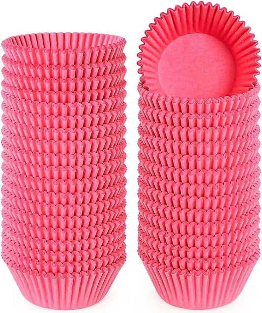 Caperci Standard Pink Cupcake Muffin Liners 500-Count, No Smell, Food Grade & Grease-Proof Paper Baking Cups (Pink) by Caperci