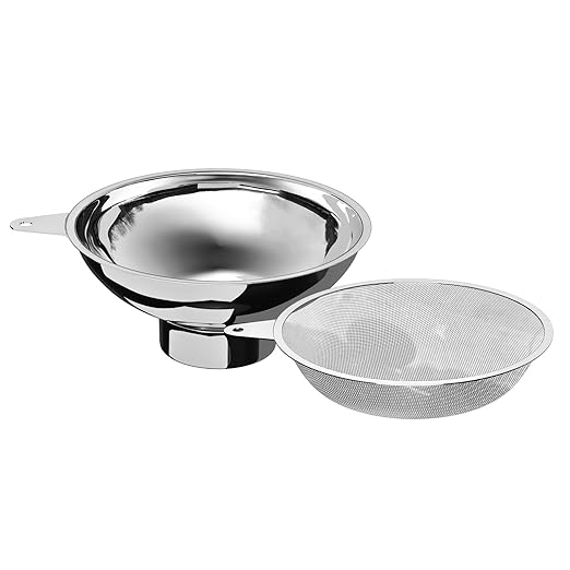 Canning Funnel with Stainless Steel Filter for Regular Mouth Mason Jars - Stainless Steel Funnel for Kitchen Filling, Canning Funnel (for use with Regular Mouth Mason Jars)