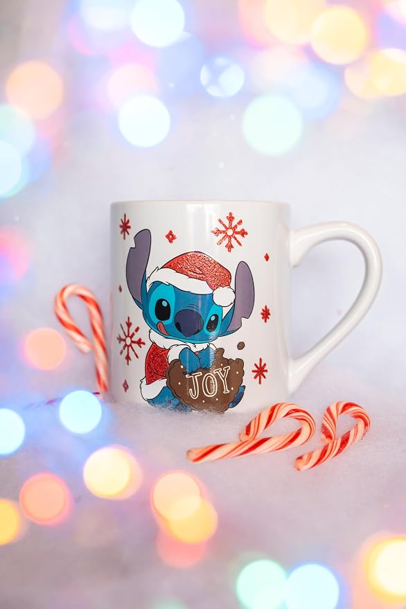 Silver Buffalo Disney Lilo and Stitch Santa Glitter, Ceramic Mug, 14oz | Dressed as, Christmas, Holiday Joy, 0.4 Liters - Image 8