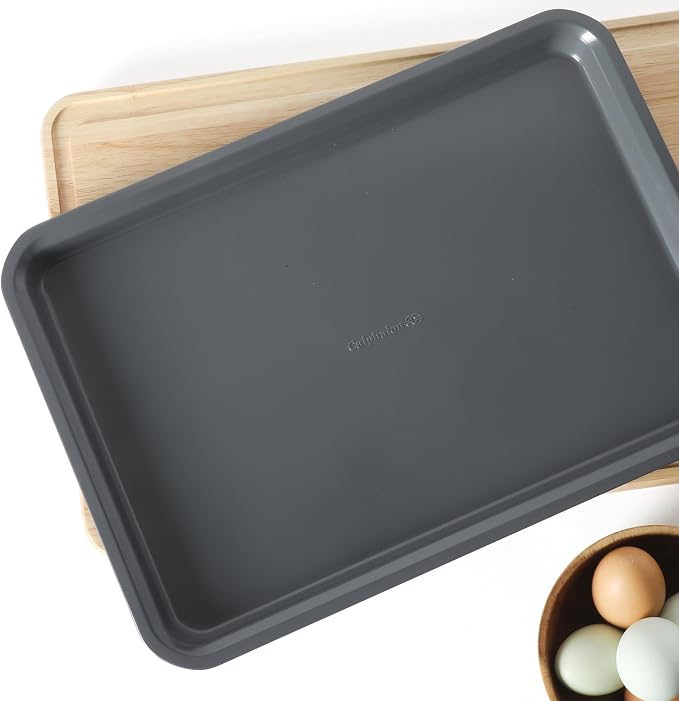 Calphalon Legacy 15 x 10 Inch PFA Free Nonstick Cookie Sheet Baking Pan in Blue, Durable Heavy Gauge Steel Bakeware for Even Heating, Oven Safe Baking Tray for Cookies and Roasting - Image 4
