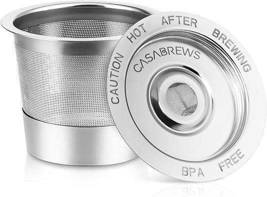 CASABREWS CASKF01 Reusable K Cups Coffee Pods for Keurig, Universal Stainless Steel Refillable Reusable K Cup Coffee Filters Compatible with Keurig 1.0 Coffee Machines, Eco-Friendly, BPA-Free