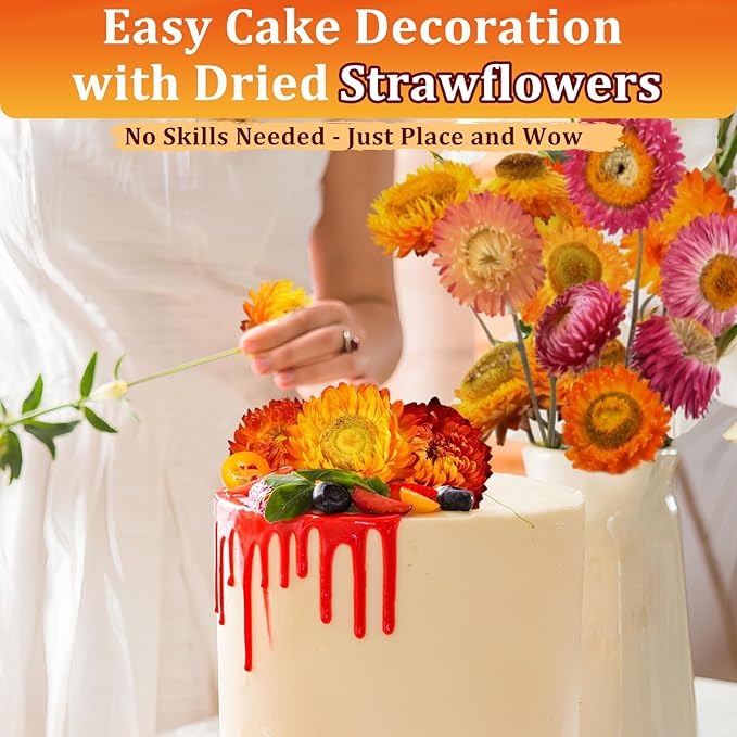 100+ Edible Dried Flowers for Cake Decoration – Food Grade Mixed Colorful Chrysanthemum Flowers for Baking, Cocktails, Cupcakes, Drinks, DIY Crafts - Image 5