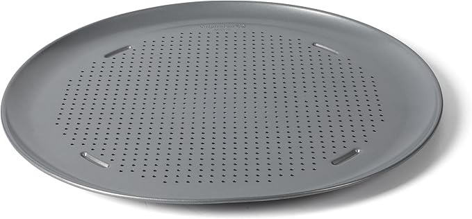 Calphalon Titan Steel Pizza Pan, 16-Inch Nonstick Pizza Pan For Oven, Pizza Baking Tray PFA Free, Heavy Duty Carbon Steel Bakeware for Even Heating, for Crisp Crust, Flatbreads, Baking by Unknown