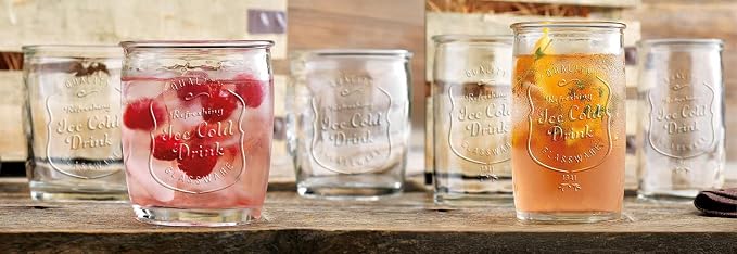 Glaver's Ice Cold Set of 8 Drinking Glasses 4-20 Oz Highball Glasses, and 4-13 Oz Whiskey Glass Cups For Everyday Home Use Water glasses, Beer, Juice, Cocktail. - Image 5
