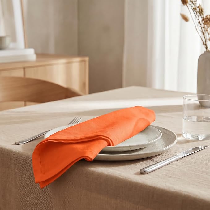 Urban Villa Cloth Napkins Cotton 20x20 (Set of 12) Orange - Image 4
