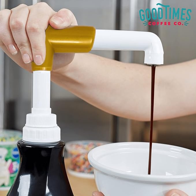 Sauce Pump Dispenser (Pack of 2), Fits 87.3 to 90.4 Ounce Bottles, Gold