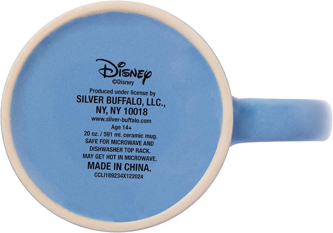 Silver Buffalo Disney Lilo and Stitch, Wax Resist Ceramic Pottery Mug, 20oz | Sitting Tropical Leaves, Cute But Cheeky, Etched Engraved, 0.59 Liters - Image 4
