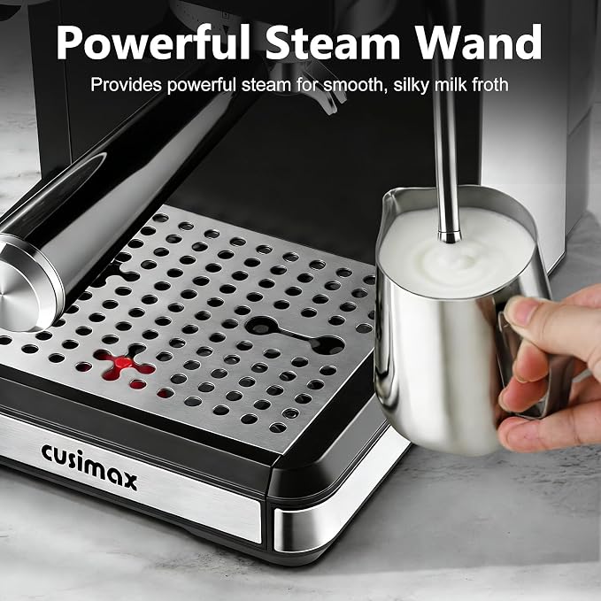 CUSIMAX Espresso Machine with Grinder, 20 Bar Professional Expresso Coffee Machines with Milk Frother Steam Wand, Espresso Maker with 60oz Removable Water Tank, Cappuccino & Latte Machine for Home - Image 6
