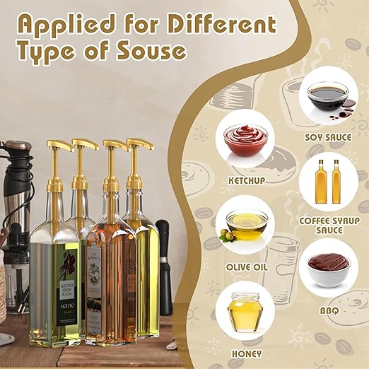 Syrup Pump - 10 Pieces Coffee Flavoring Syrup Pump | Fit 750ml Food-Grade PP Dispenser Pumps for Coffee Syrups Bottles, Beverages, and Kitchen Use | Durable & Easy Dispensing