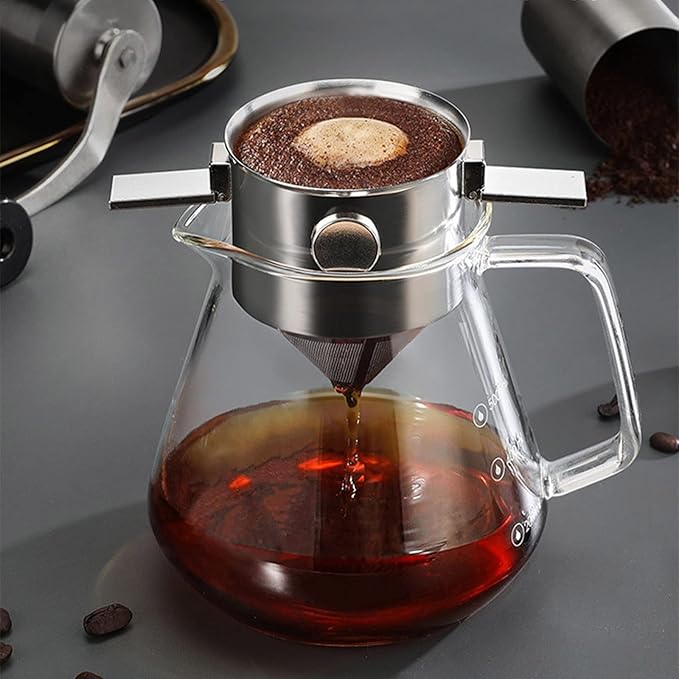 Paperless-Coffee Filter Cone -Dripper For Home-Travelling And Camping Reusable Filter Coffee-dripper Stainless Steel