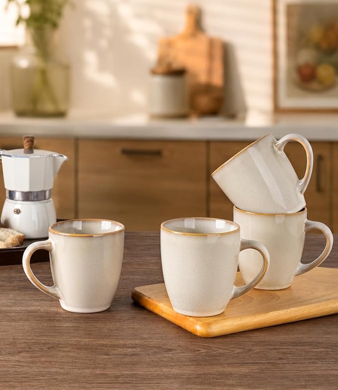 GBhome 12OZ Coffee Mugs Set of 4, Stoneware Coffee Mugs Set, Dishwasher & Microwave Safe - Image 6