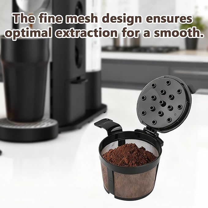 2pack Coffee Filter Basket with Ninja PB051 / PB040 / PB041ST | Reusable Coffee Filters for Ninja Coffee Maker | Ninja Coffee Filters Accessories(2 Coffee Filters and 2 Coffee Coasters)