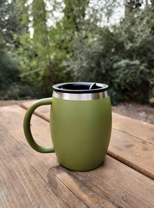 Stainless Steel Insulated Coffee Mugs Set of 2 (14oz) – Double Wall Coffee Cups With Spill Resistant Lid & Strong Handle, Shatterproof Cups for Cold Drinks, Hot Beverages, Indoor & Outdoor Use - Image 6