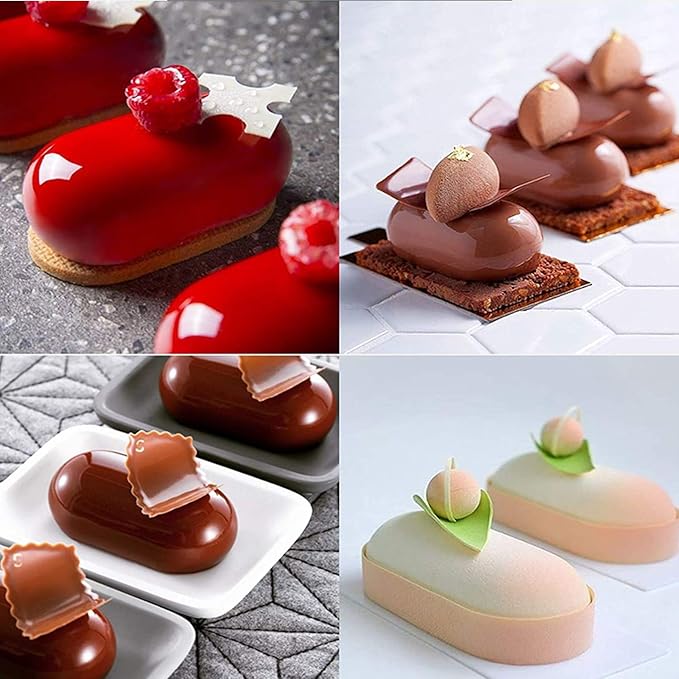 Silicone Molds Baking for Mousse Cake, 3D Baking Molds Dessert Mould for Chocolate Pastry Jelly Cheesecake, Pillow Shape (8-Cavity)