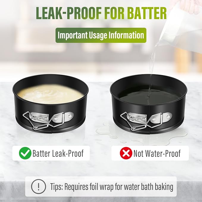 Vakoo 4 Inch Mini Springform Pan - Nonstick, Leakproof Mini Cheesecake Pan for Baking, Easy Release, No Parchment Paper Needed, Set of 4 - Image 7