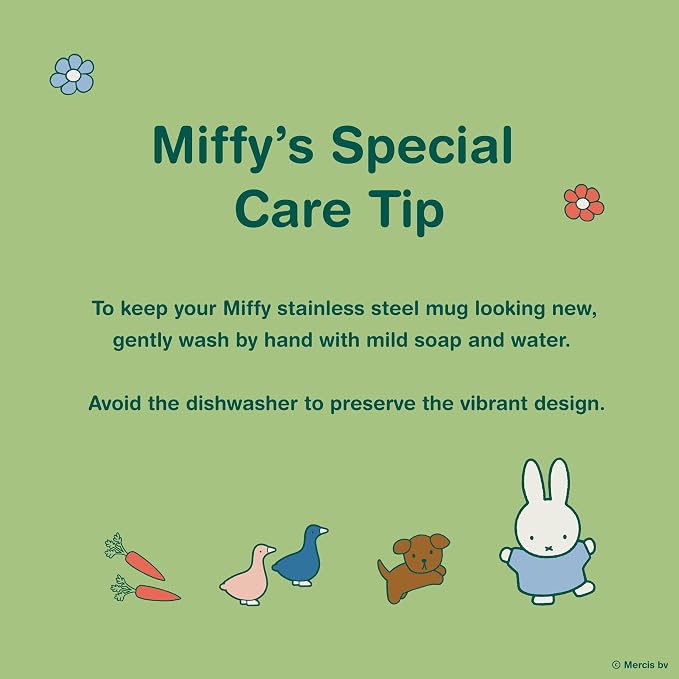 Dragon Glassware | Miffy Stainless Steel Camp Mug with Lid, 12 oz - Pink | Nijntje Insulated Camping Mug For Coffee, Tea, Matcha & Hot Beverages; Miffy Mug with Lid - Image 8
