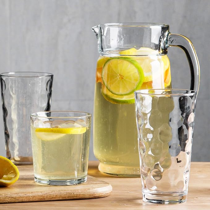 Home Essentials & Beyond Glassware Set 18 Piece Mixed Drinkware Set. 6 Highball Tumblers-17 oz., 6 Rock Whiskey-13 oz., and 6 Juice-7 oz. All Size Glass Cups Drinking Glasses. (Design on Inner Glass) - Image 7