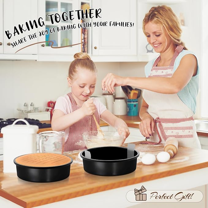 AIVIKI 8-Inch Round Cake Pan Set of 3, Nonstick Smash Cake Baking Pans Tins with 100 Pieces Parchment Paper, Carbon Steel Bakeware for Birthday Christmas, Oven & Dishwasher Safe - Image 6