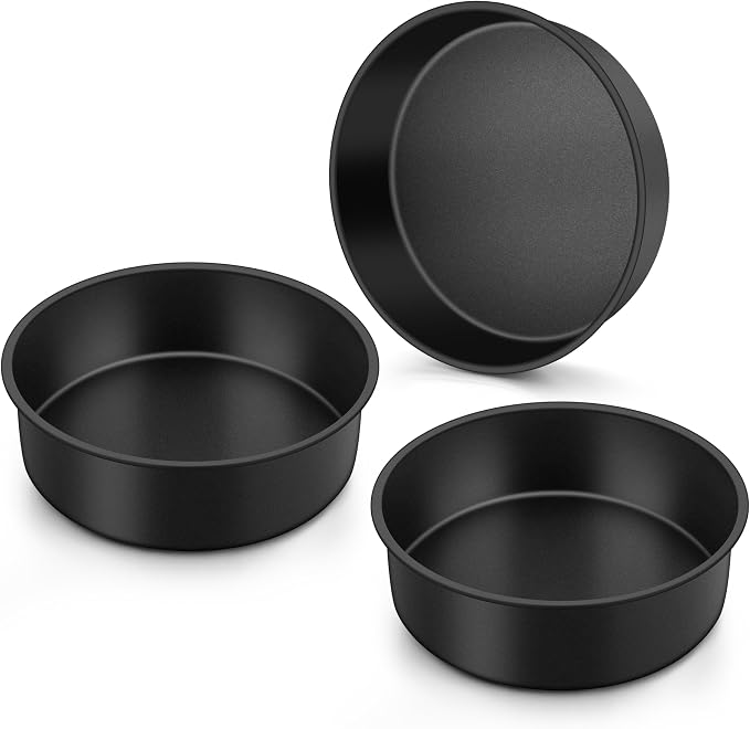Onader 6 Inch Small Cake Pans Sets of 3 for Baking, Round Smash Cake Baking Pans for Birthday Wedding, Stainless Steel Core with Nonstick Coating by Onader