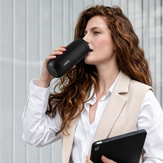16 oz Travel Coffee Mug with Twist-Open Lid, Leak Proof Coffee Travel Mug, Insulated Tumbler Stainless Steel Coffee Cup For Hot And Iced Cold, Spill Proof Fits Cup Holder (Black) - Image 7