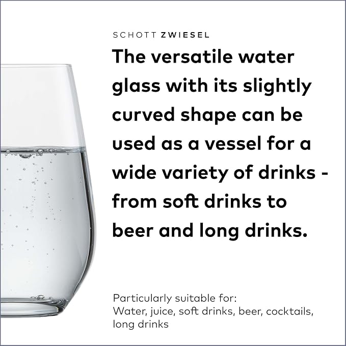 Schott Zwiesel Forté All Purpose Glass 13 Ounce (Set of 6), Drinking Glasses for Water, Dishwasher-Safe Tritan Crystal Glasses, Made in Germany - Image 3