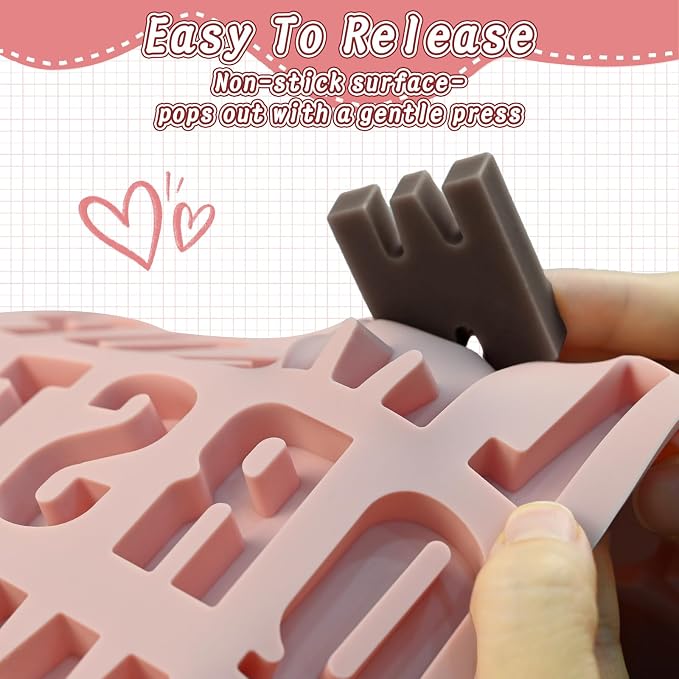 Letter Chocolate Molds, 2 Pack Silicone Letter Number Candy Mold | Alphabet Number Mold for Gummies, Ice Cubes, Cookies, Cupcake Decorations, Jelly, Jello, Birthday Party, Holiday Celebrations - Image 5