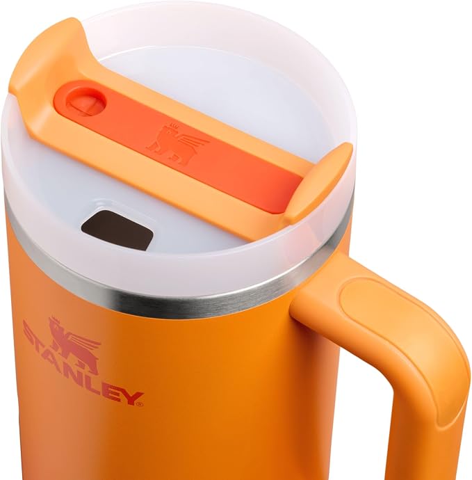STANLEY Quencher H2.0 Flow State Tumbler, 40 oz, Goldenrod Coral | Handle and Straw | 3-Position Lid | Cup Holder Compatible for Travel | Insulated Stainless Steel Cup | BPA-Free - Image 2