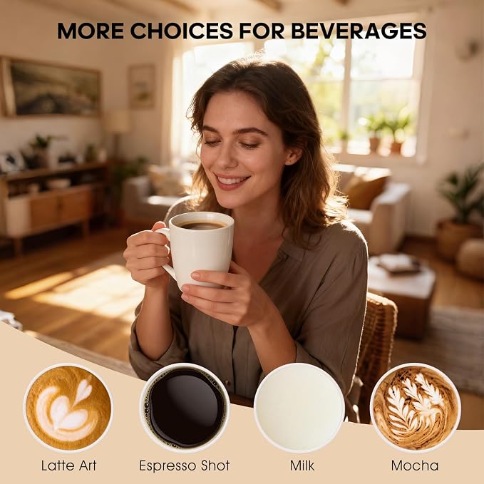 6 Pack Ceramic Coffee Mugs Set, 12 OZ Porcelain, White | With Handle, Hot Tea, Americano, Mocha, Milk, Latte, Dishwasher Safe, Microwave Safe - Image 6